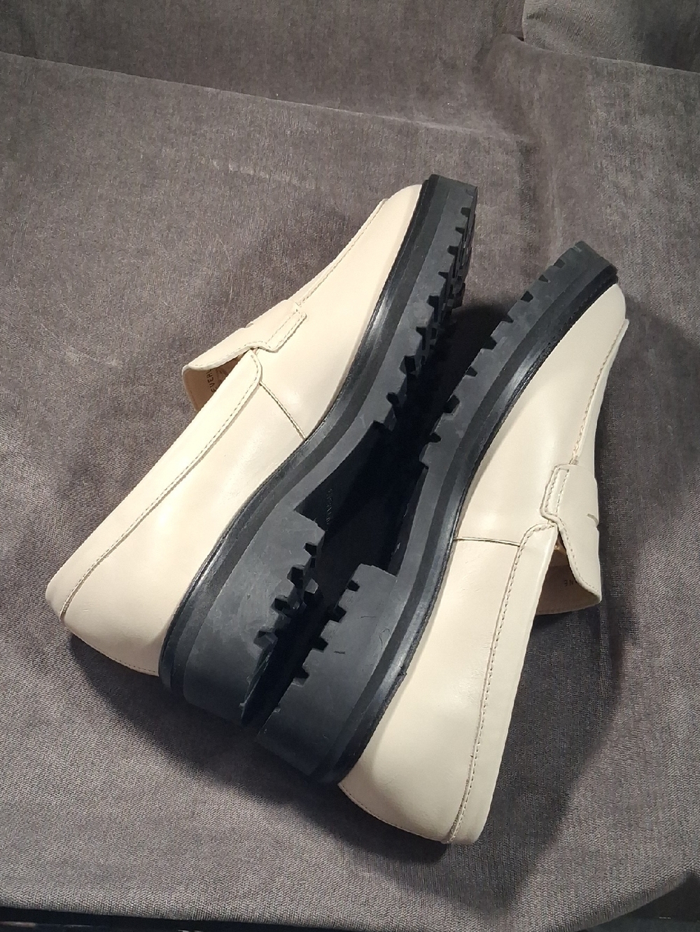 Everlane 'The Lug Loafer' Parchment Cream Leather Loafers NEAR NEW US 10.5 - Picture 11 of 16